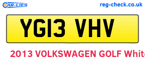 YG13VHV are the vehicle registration plates.