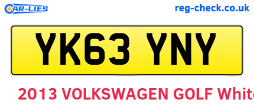 YK63YNY are the vehicle registration plates.