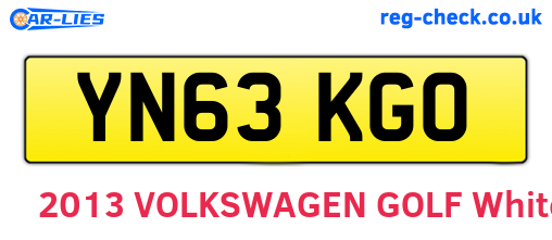 YN63KGO are the vehicle registration plates.