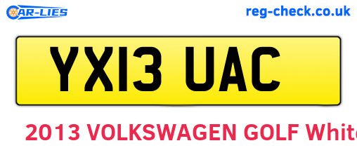YX13UAC are the vehicle registration plates.