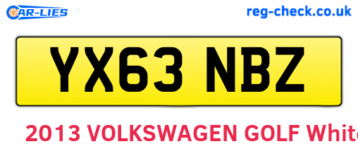 YX63NBZ are the vehicle registration plates.