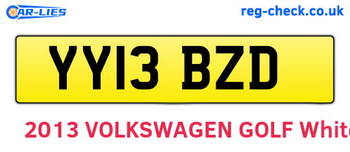 YY13BZD are the vehicle registration plates.