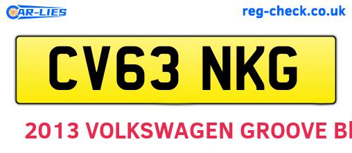 CV63NKG are the vehicle registration plates.