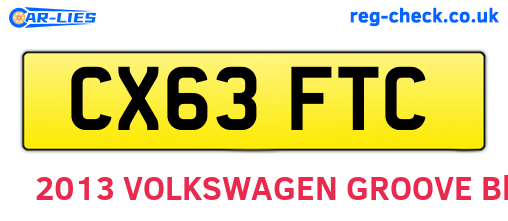 CX63FTC are the vehicle registration plates.