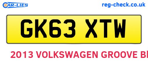 GK63XTW are the vehicle registration plates.