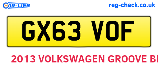 GX63VOF are the vehicle registration plates.
