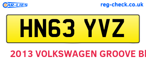 HN63YVZ are the vehicle registration plates.