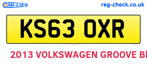 KS63OXR are the vehicle registration plates.