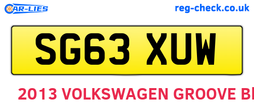 SG63XUW are the vehicle registration plates.