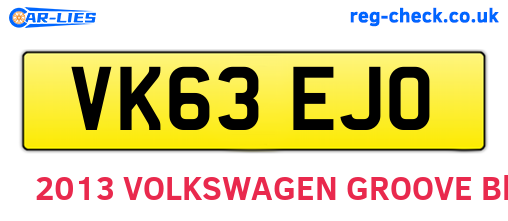 VK63EJO are the vehicle registration plates.