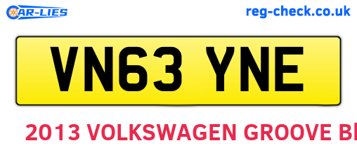 VN63YNE are the vehicle registration plates.