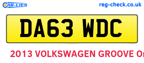 DA63WDC are the vehicle registration plates.