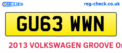 GU63WWN are the vehicle registration plates.