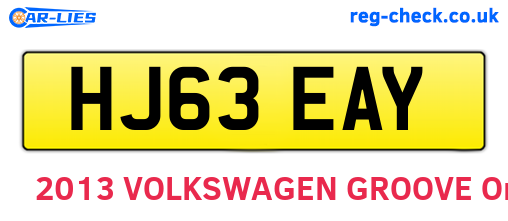 HJ63EAY are the vehicle registration plates.