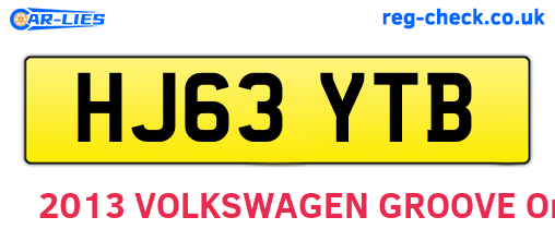 HJ63YTB are the vehicle registration plates.