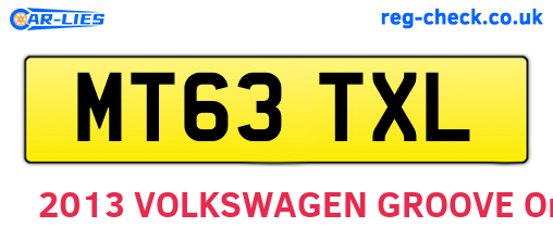 MT63TXL are the vehicle registration plates.