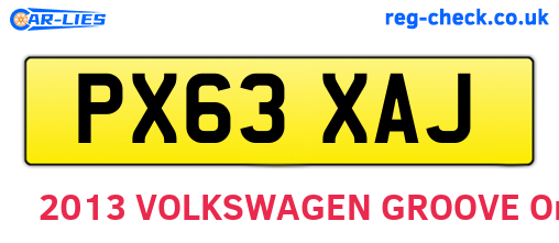 PX63XAJ are the vehicle registration plates.
