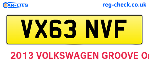 VX63NVF are the vehicle registration plates.