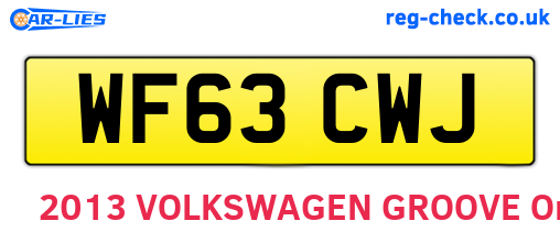 WF63CWJ are the vehicle registration plates.