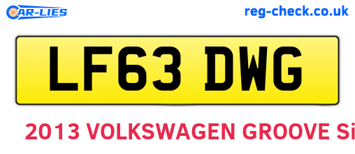 LF63DWG are the vehicle registration plates.