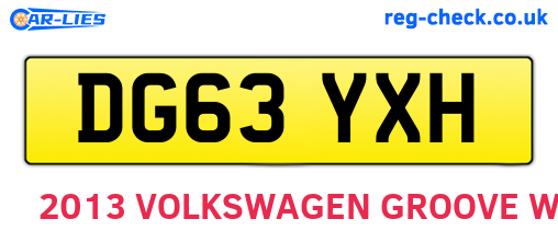 DG63YXH are the vehicle registration plates.