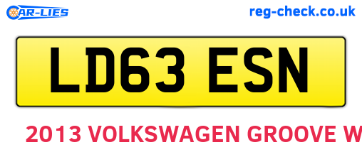 LD63ESN are the vehicle registration plates.