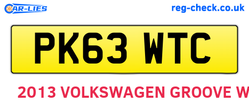 PK63WTC are the vehicle registration plates.