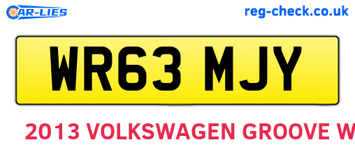 WR63MJY are the vehicle registration plates.
