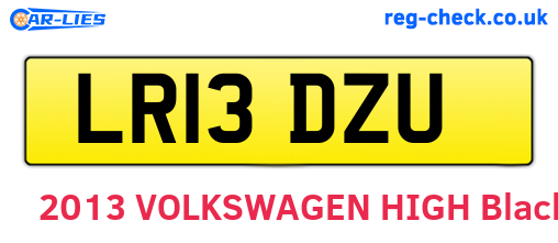 LR13DZU are the vehicle registration plates.