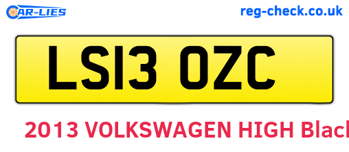 LS13OZC are the vehicle registration plates.