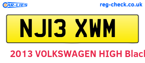 NJ13XWM are the vehicle registration plates.