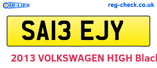 SA13EJY are the vehicle registration plates.