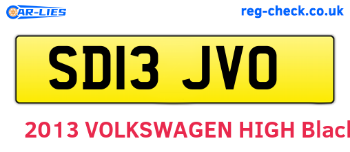 SD13JVO are the vehicle registration plates.