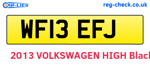 WF13EFJ are the vehicle registration plates.