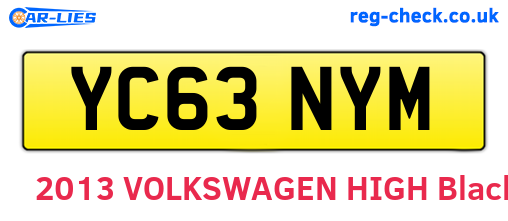 YC63NYM are the vehicle registration plates.