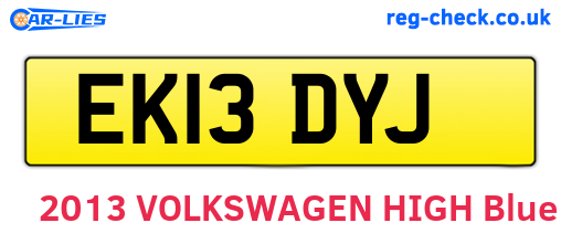 EK13DYJ are the vehicle registration plates.