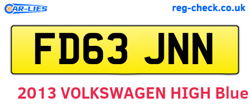 FD63JNN are the vehicle registration plates.