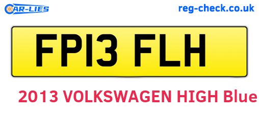 FP13FLH are the vehicle registration plates.