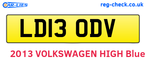 LD13ODV are the vehicle registration plates.