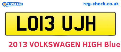 LO13UJH are the vehicle registration plates.