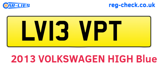 LV13VPT are the vehicle registration plates.