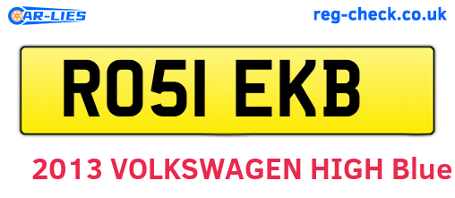 RO51EKB are the vehicle registration plates.