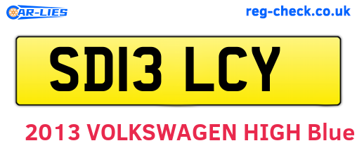 SD13LCY are the vehicle registration plates.