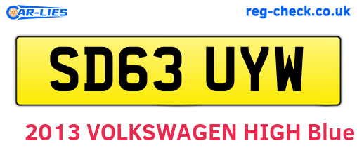 SD63UYW are the vehicle registration plates.