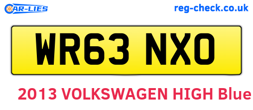 WR63NXO are the vehicle registration plates.