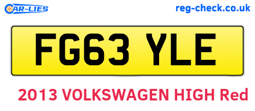 FG63YLE are the vehicle registration plates.