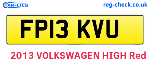 FP13KVU are the vehicle registration plates.