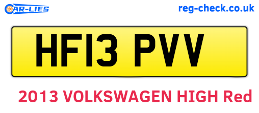 HF13PVV are the vehicle registration plates.