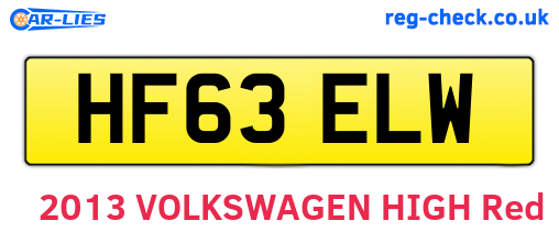 HF63ELW are the vehicle registration plates.