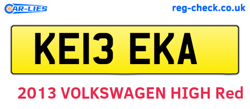 KE13EKA are the vehicle registration plates.